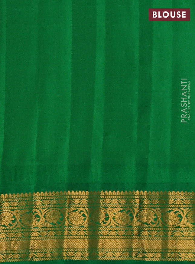 Pure gadwal silk saree light pink and green with allover zari woven buttas and temple design zari woven border