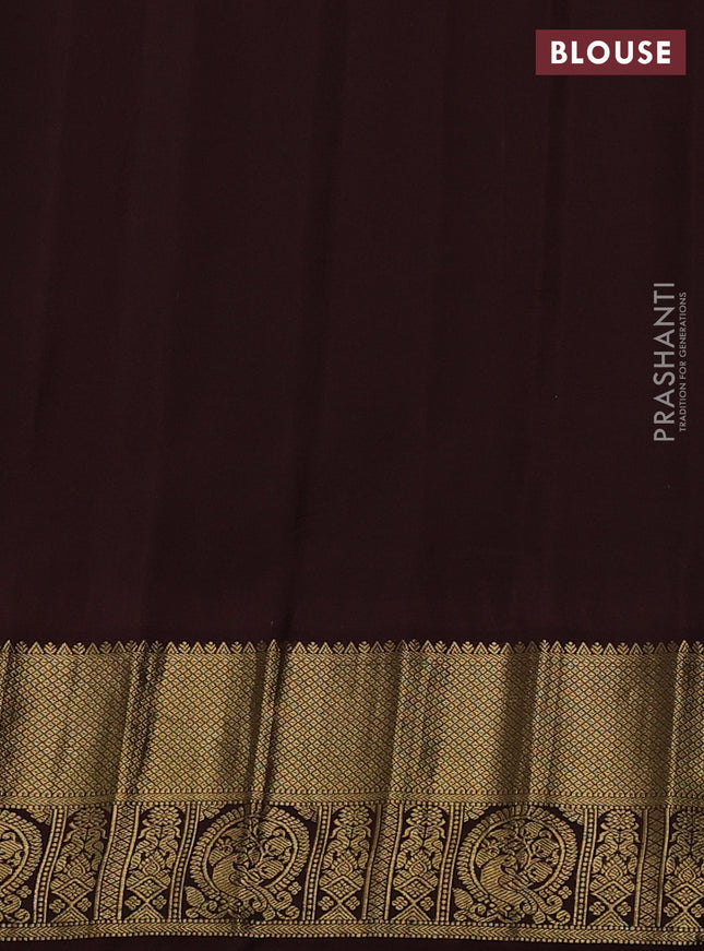 Pure gadwal silk saree dual shade of pink and coffee brown with zari woven buttas and temple design zari woven border