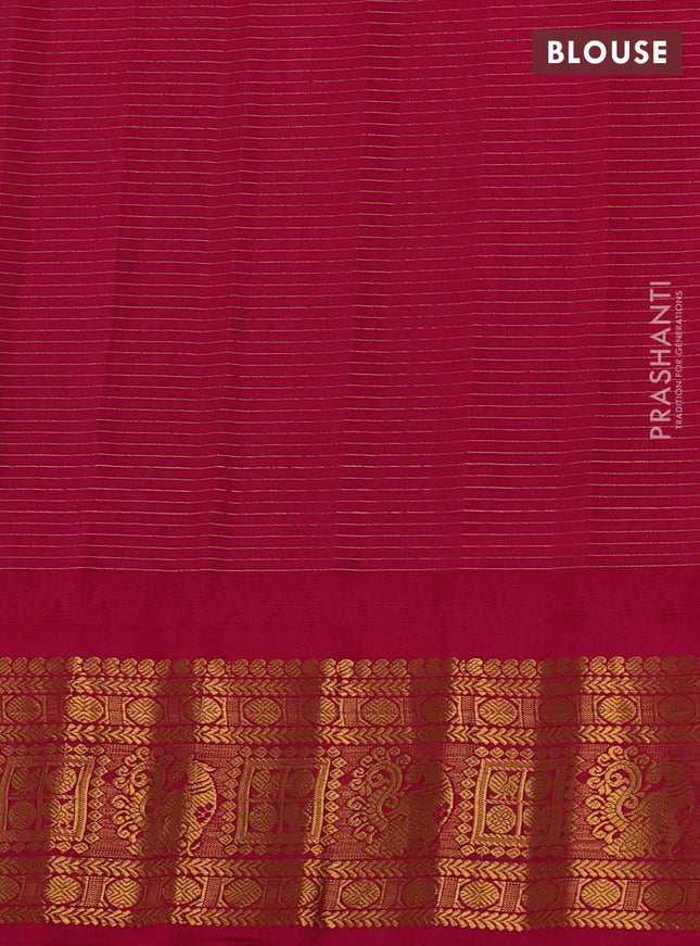 Pure gadwal silk saree cs blue and pink with allover zari checks & buttas and temple design zari woven border
