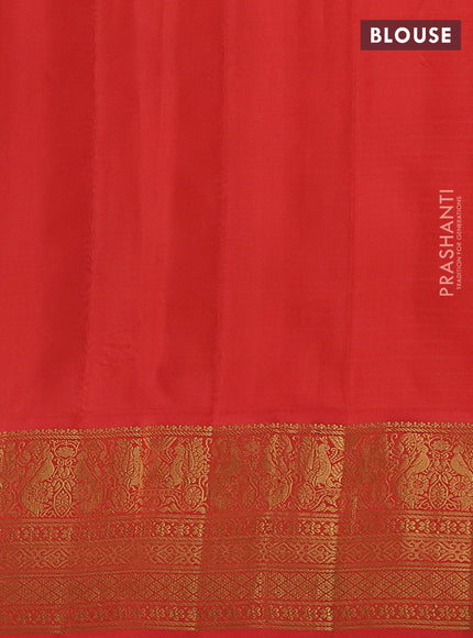 Pure gadwal silk saree lime green and orange with allover stripe pattern and zari woven korvai border