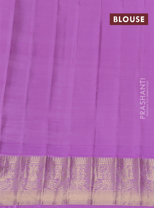 Pure gadwal silk saree maroon and lavender with zari woven buttas and temple design zari woven border
