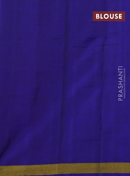 Rajkot patola silk saree blue with allover ikat weaves and ikat woven zari border