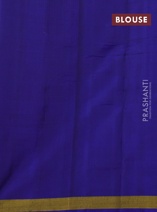 Rajkot patola silk saree blue with allover ikat weaves and ikat woven zari border