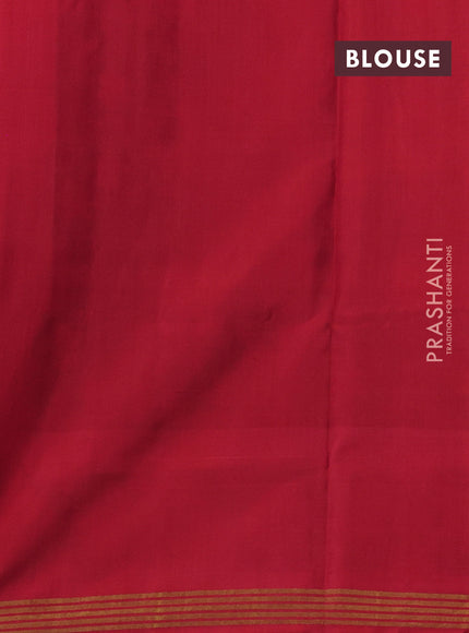 Rajkot patola silk saree tea l blue and red with allover ikat weaves and ikat woven zari border