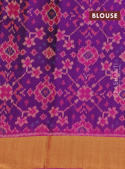 Rajkot patola silk saree purple with allover ikat weaves and zari woven border