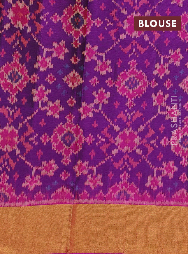 Rajkot patola silk saree purple with allover ikat weaves and zari woven border