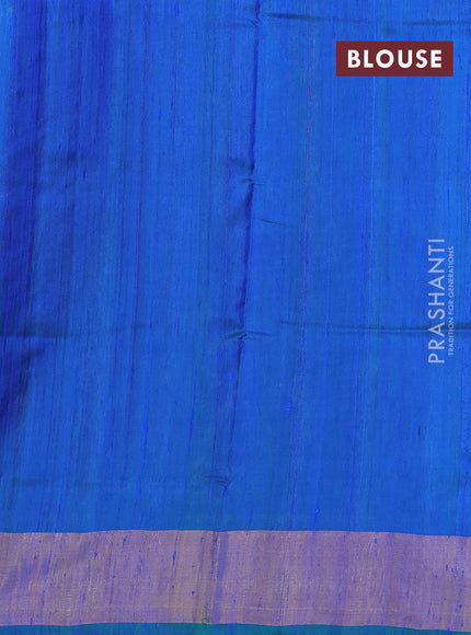 Rajkot patola silk saree dual shade of bluish green with allover ikat weaves & jute finish and zari woven border