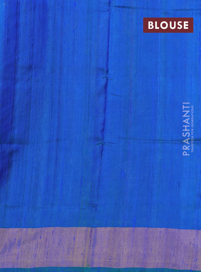 Rajkot patola silk saree dual shade of bluish green with allover ikat weaves & jute finish and zari woven border
