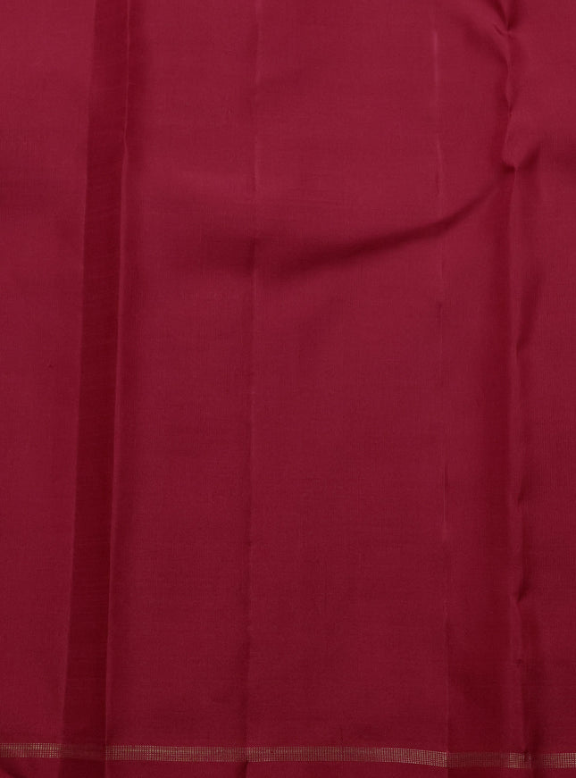 Pure kanchipuram silk saree red with annam zari woven buttas in borderless style