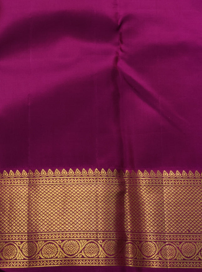 Pure kanchipuram silk saree purple with allover zari woven brocade weaves and zari woven border