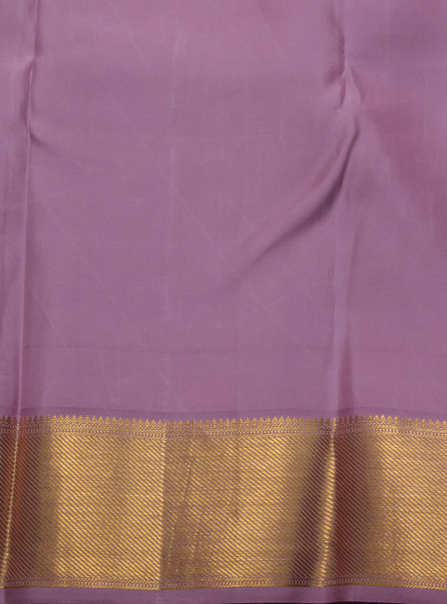 Pure kanchipuram silk saree pastel pink with allover zari woven brocade weaves and zari woven border