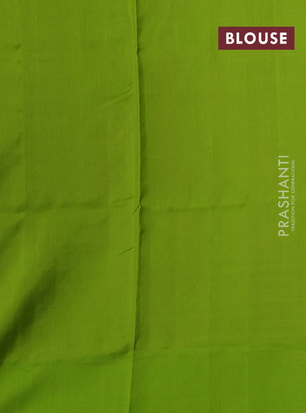 Venkatagiri silk saree dual shade of peach shade and light green with silver zari woven floral buttas and simple border