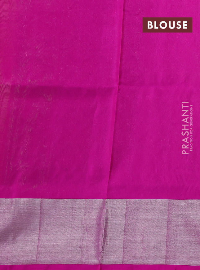 Venkatagiri silk saree light green and light pink with silver zari woven buttas and silver zari woven border