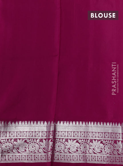 Venkatagiri silk saree pink and red with silver zari woven buttas and silver zari woven border