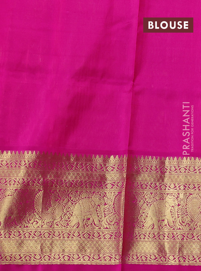 Venkatagiri silk saree dual shade of pinkish orange and pink with allover zig zag zari weaves and long zari woven border