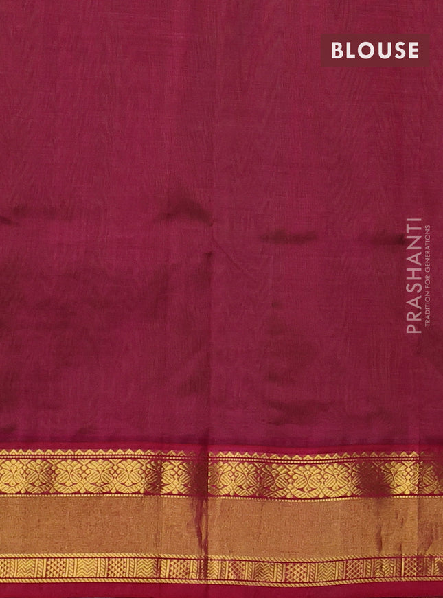 Kuppadam silk cotton saree light green and maroon with plain body and rettapet zari woven border