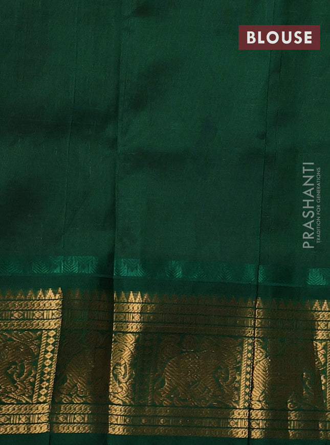 Kuppadam silk cotton saree wine shade and green with allover laksha deepam pattern and temple design elephant zari woven border
