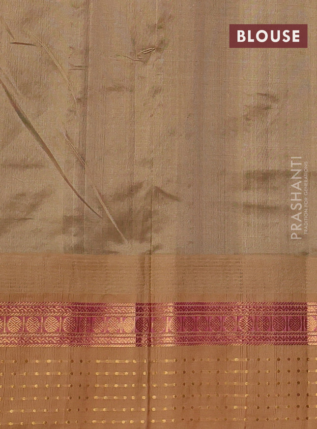 Kuppadam silk cotton saree deep purple and sandal with zari woven buttas and zari woven border