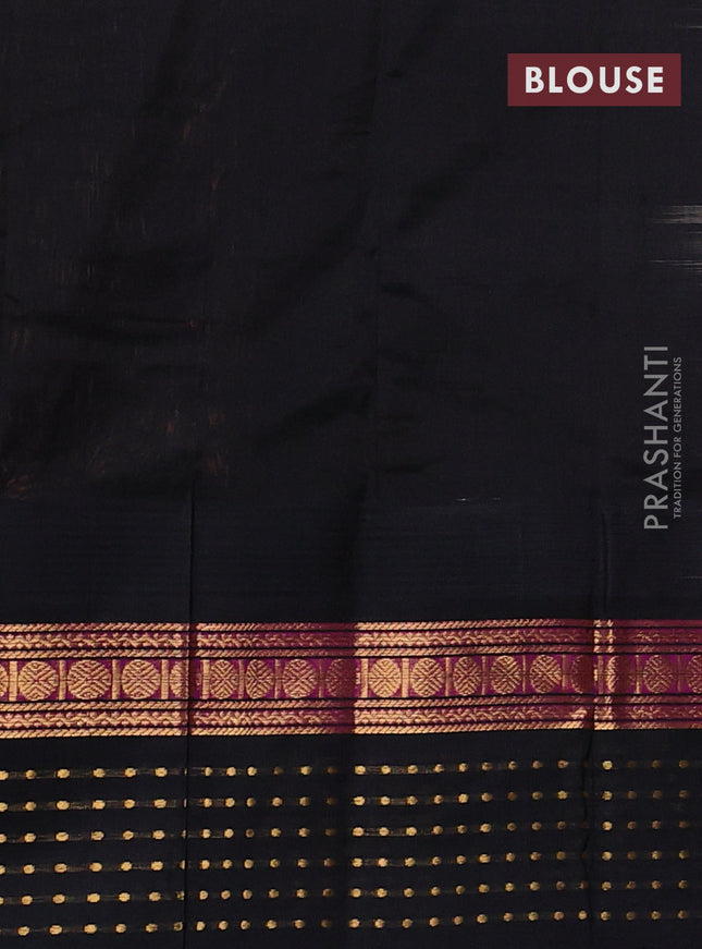 Kuppadam silk cotton saree peach orange and black with zari woven buttas and zari woven border