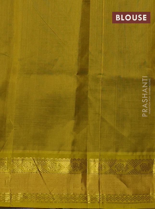 Kuppadam silk cotton saree black and lime yellow with annam zari woven buttas and zari woven border