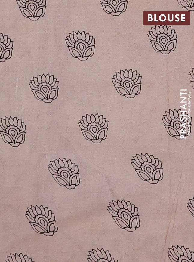 Kalamkari cotton saree maroon and yellow with allover prints and printed border