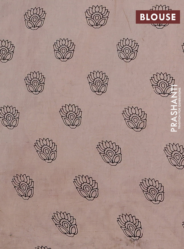Kalamkari cotton saree black and maroon with allover prints and printed border