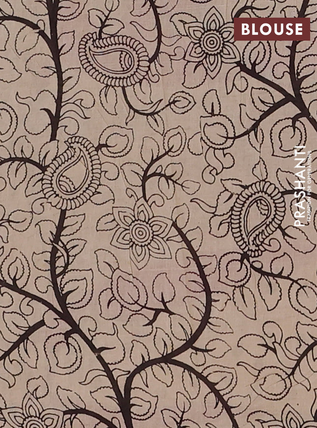 Kalamkari cotton saree yellow and pink with allover prints and printed border