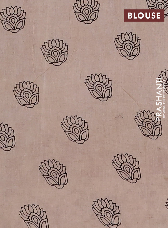 Kalamkari cotton saree black and maroon with allover prints and printed border