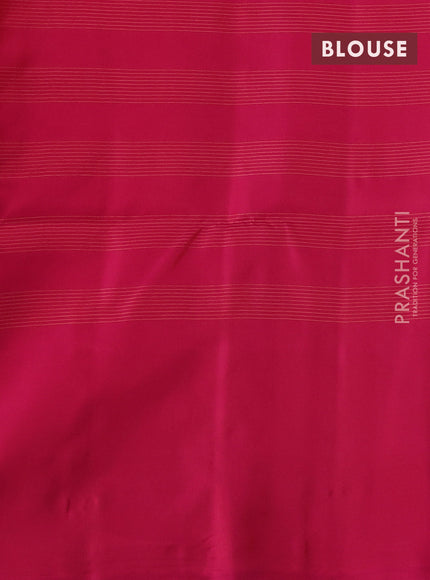 Kanchipuram soft silk saree red and pink with allover zari checks & buttas and long zari woven border