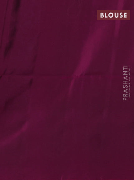 Kanchipuram soft silk saree peacock blue and magenta pink with allover zari woven buttas and zari woven border