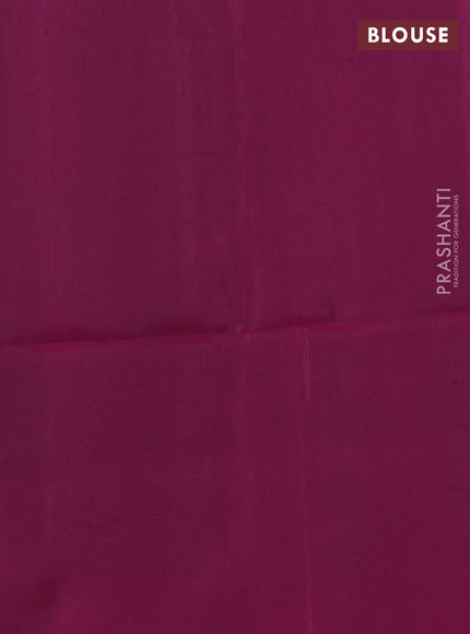 Kanchipuram soft silk saree green and magenta pink with allover zari woven buttas and zari woven border