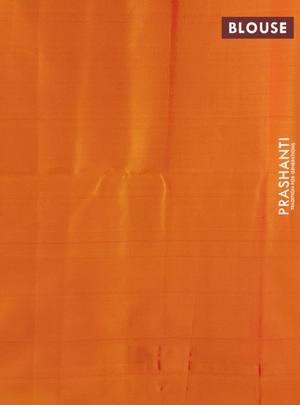 Kanchipuram soft silk saree red and yellow with allover zari woven buttas and zari woven border