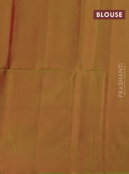 Kanchipuram soft silk saree red and light green with allover zari woven buttas and zari woven border