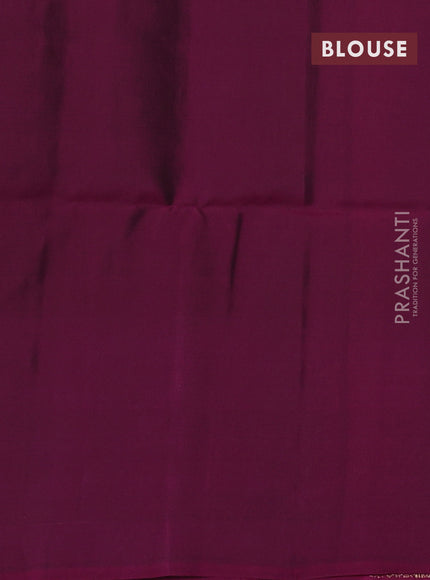 Kanchipuram soft silk saree green and magenta pink with allover zari woven buttas and zari woven border