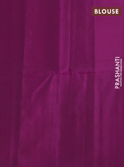 Kanchipuram soft silk saree pastel brown and magenta pink with allover zari woven buttas and long zari woven border