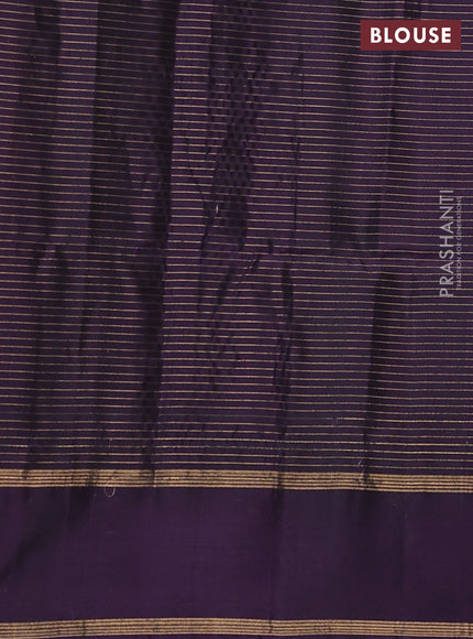 Kanchipuram soft silk saree mehendi green and purple with allover zari checked pattern and rettapet zari woven border