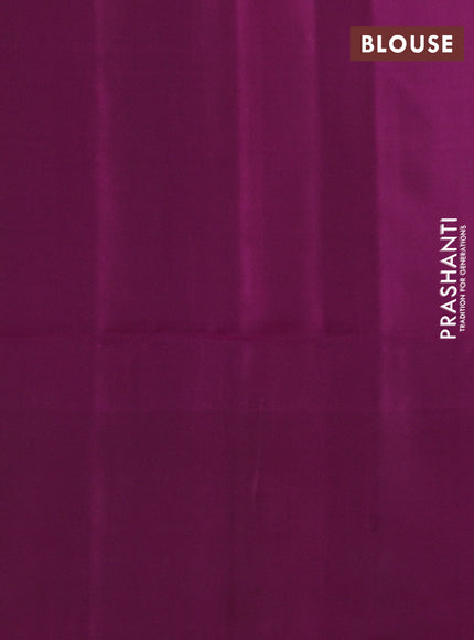 Kanchipuram soft silk saree grey and magenta pink with allover zari woven buttas and zari woven border