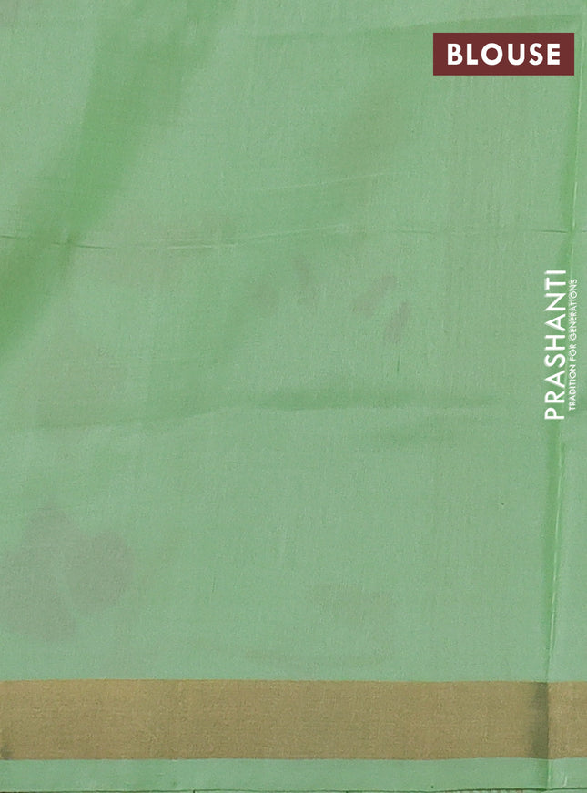 Pure uppada silk saree pista green with silver & gold zari woven buttas and jamdhani design pallu