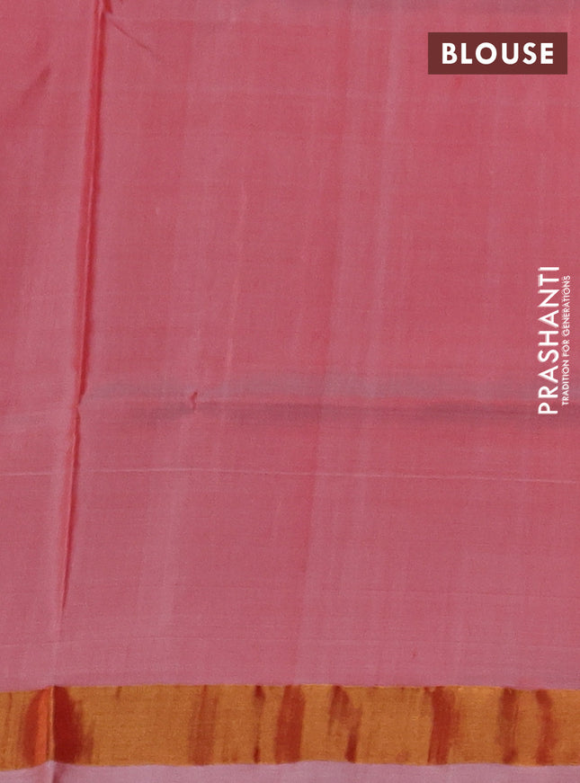 Pure uppada silk saree red shade with silver & gold zari woven thilak buttas and jamdhani design pallu