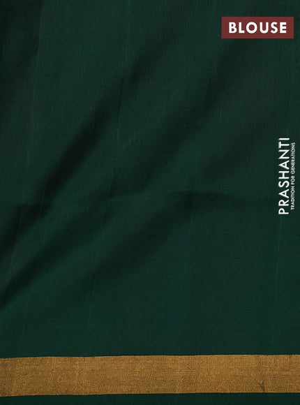 Pure uppada silk saree peach pink and dark green with silver & gold zari woven thilak buttas and jamdhani design pallu