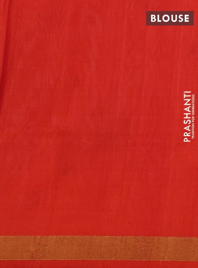 Pure uppada silk saree pastel peach shade and orange with thread woven thilak buttas and jamdhani design pallu