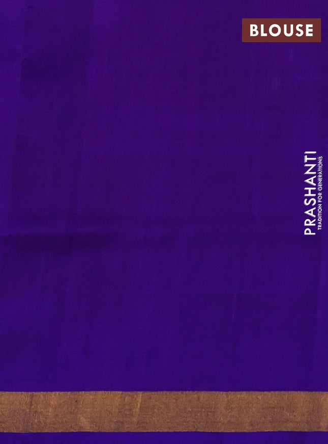 Pure uppada silk saree pink shade and violet with silver & gold zari woven thilak buttas and jamdhani design pallu