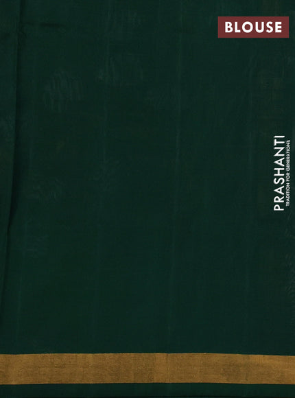 Pure uppada silk saree beige and green with thread woven thilak buttas and jamdhani design pallu