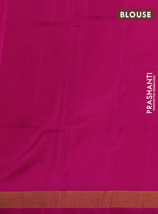 Pure uppada silk saree dual shade of pinkish orange and pink with thread & zari woven thilak buttas and jamdhani design pallu