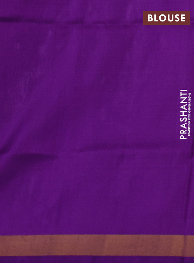Pure uppada silk saree lavender and deep purple with thread & zari woven thilak buttas and jamdhani design pallu