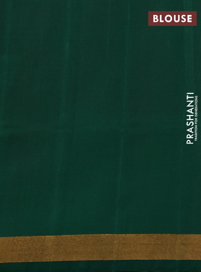 Pure uppada silk saree peach pink and green with silver & gold zari woven thilak buttas and jamdhani design pallu