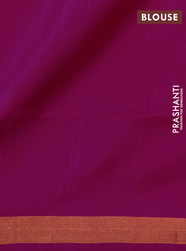 Pure uppada silk saree magenta pink with silver & gold zari woven thilak buttas and jamdhani design pallu