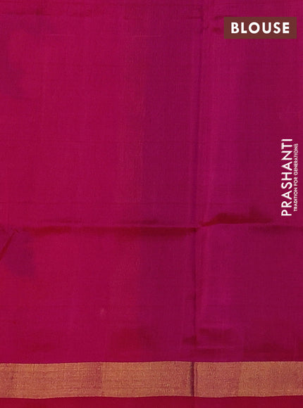Pure uppada silk saree blue and pink with thread & zari woven buttas and jamdhani design pallu