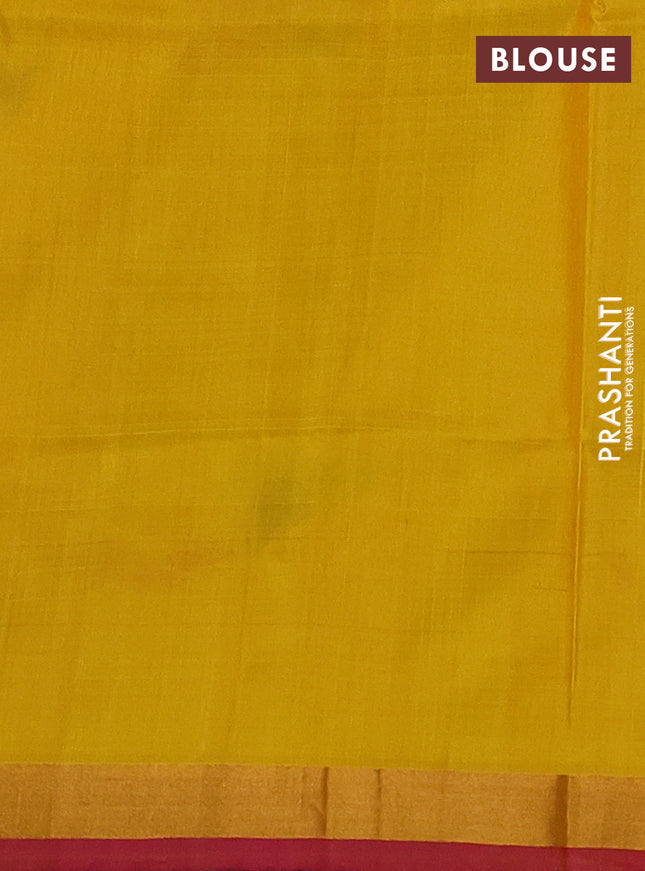 Pure uppada silk saree yellow and pink with thread & zari woven buttas and jamdhani design pallu