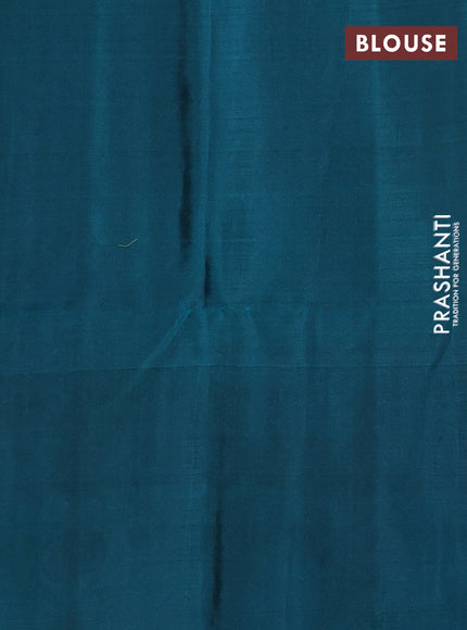 Kanchipuram soft silk saree pastel purple and peacock green with allover zari woven buttas and long zari woven border